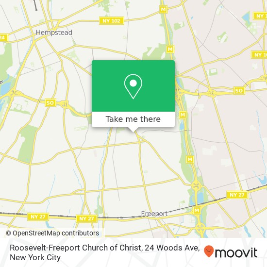 Mapa de Roosevelt-Freeport Church of Christ, 24 Woods Ave