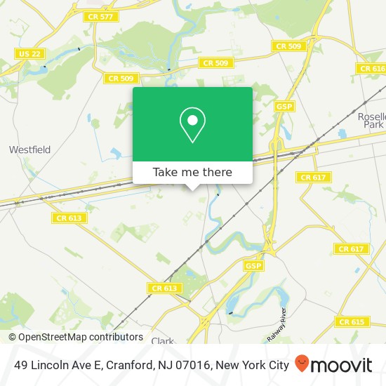 49 Lincoln Ave E, Cranford, NJ 07016 map