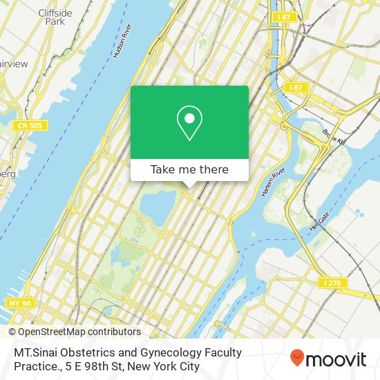 MT.Sinai Obstetrics and Gynecology Faculty Practice., 5 E 98th St map