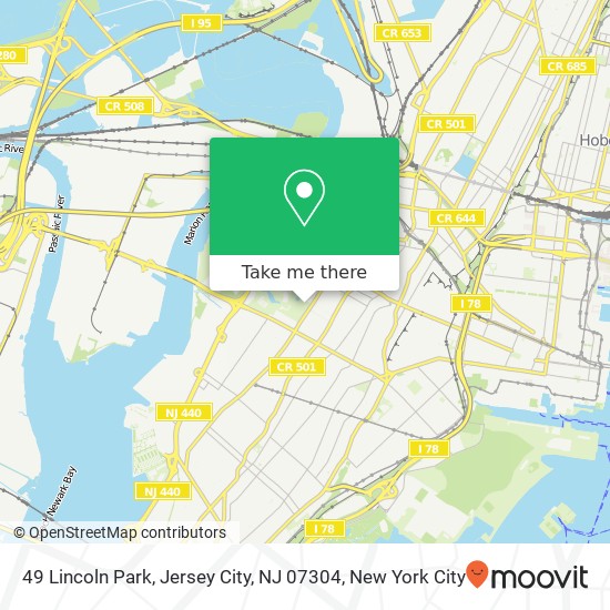 Mapa de 49 Lincoln Park, Jersey City, NJ 07304