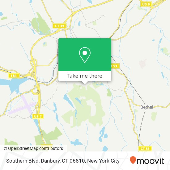 Mapa de Southern Blvd, Danbury, CT 06810