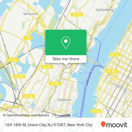 Mapa de 169 18th St, Union City, NJ 07087