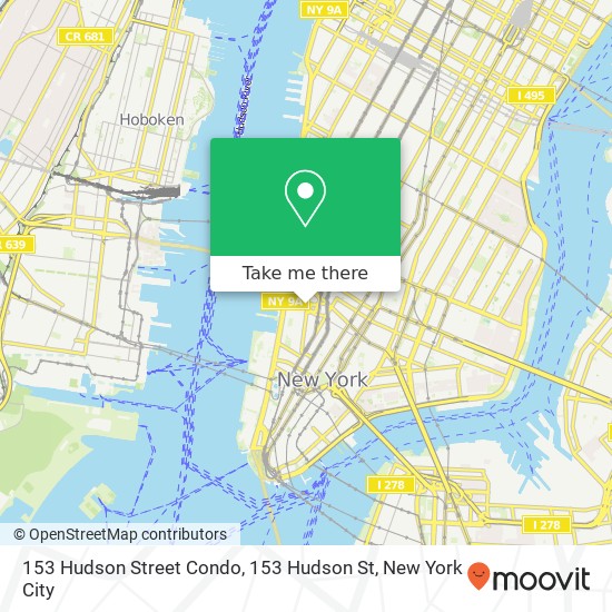 Mapa de 153 Hudson Street Condo, 153 Hudson St