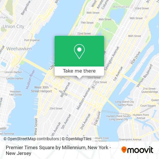 Mapa de Premier Times Square by Millennium