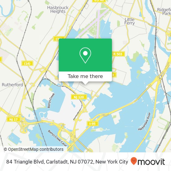 Mapa de 84 Triangle Blvd, Carlstadt, NJ 07072