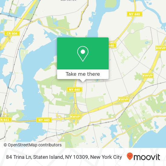 Mapa de 84 Trina Ln, Staten Island, NY 10309