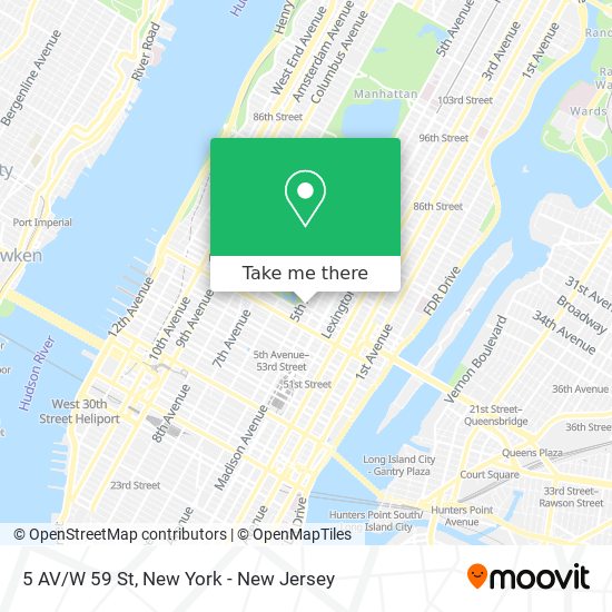 Mapa de 5 AV/W 59 St