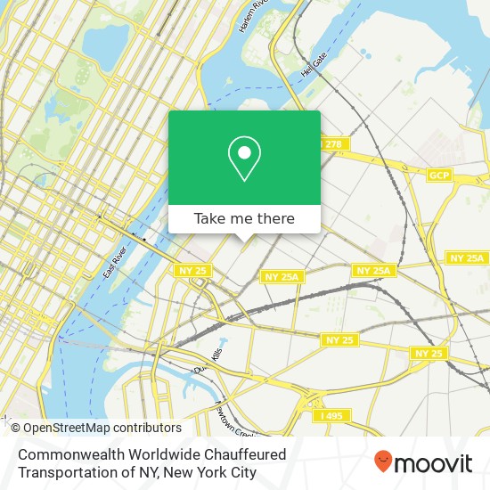 Commonwealth Worldwide Chauffeured Transportation of NY map