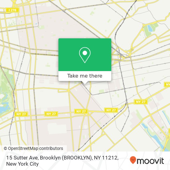 Mapa de 15 Sutter Ave, Brooklyn (BROOKLYN), NY 11212
