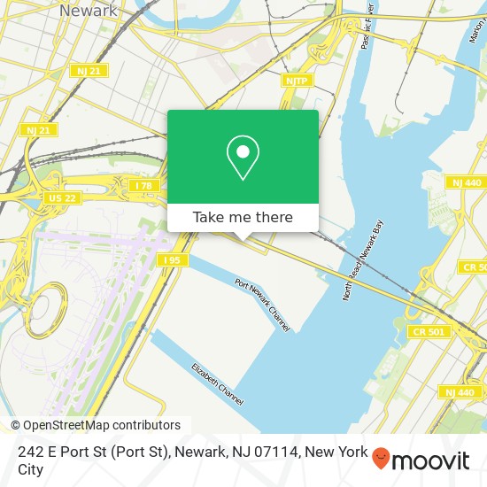 Mapa de 242 E Port St (Port St), Newark, NJ 07114