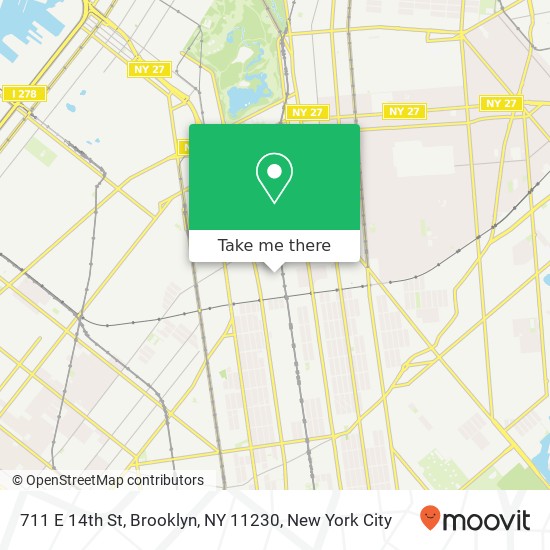 Mapa de 711 E 14th St, Brooklyn, NY 11230