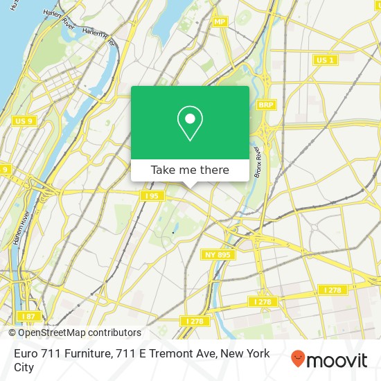 Mapa de Euro 711 Furniture, 711 E Tremont Ave