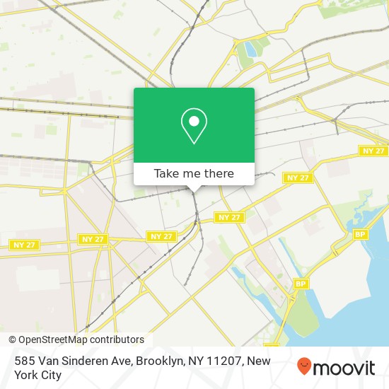 Mapa de 585 Van Sinderen Ave, Brooklyn, NY 11207