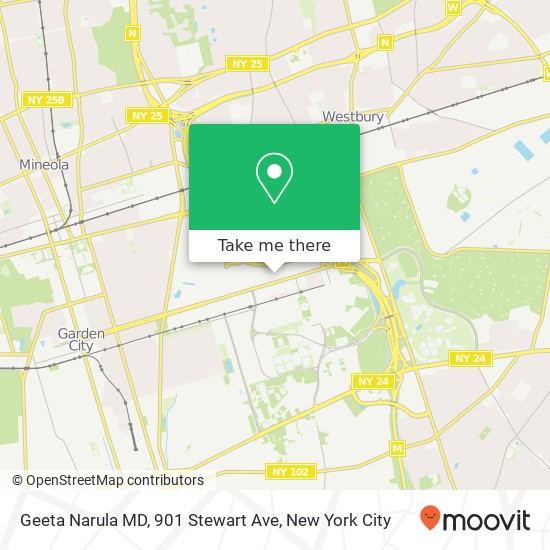 Geeta Narula MD, 901 Stewart Ave map