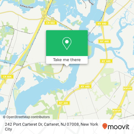 Mapa de 242 Port Carteret Dr, Carteret, NJ 07008
