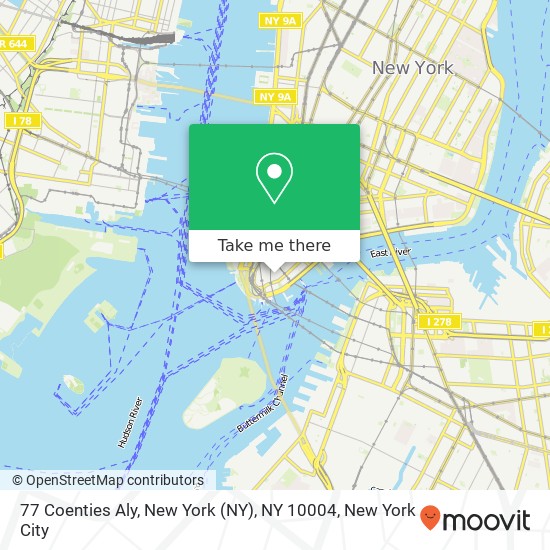 77 Coenties Aly, New York (NY), NY 10004 map