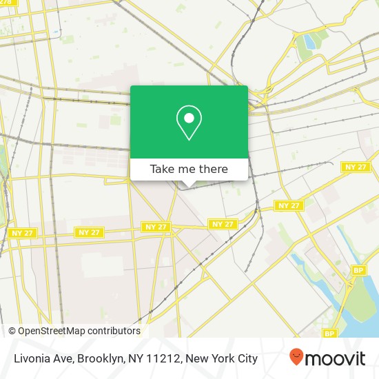 Mapa de Livonia Ave, Brooklyn, NY 11212