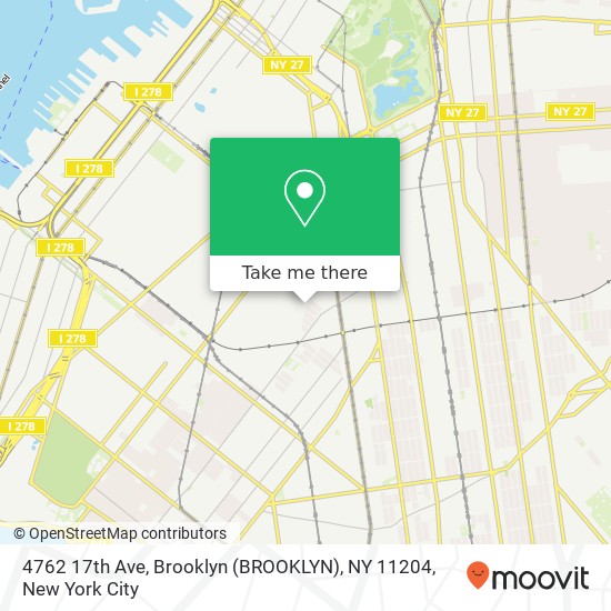 4762 17th Ave, Brooklyn (BROOKLYN), NY 11204 map