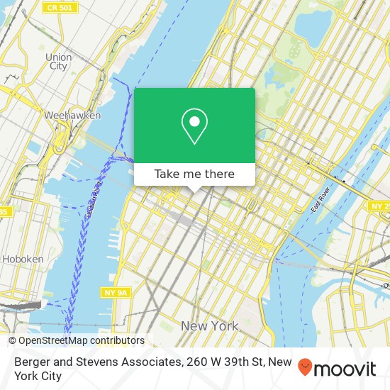 Berger and Stevens Associates, 260 W 39th St map