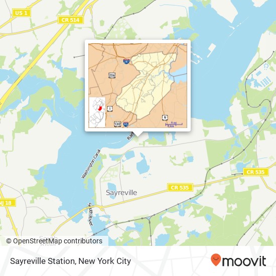 Mapa de Sayreville Station