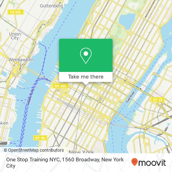 One Stop Training NYC, 1560 Broadway map