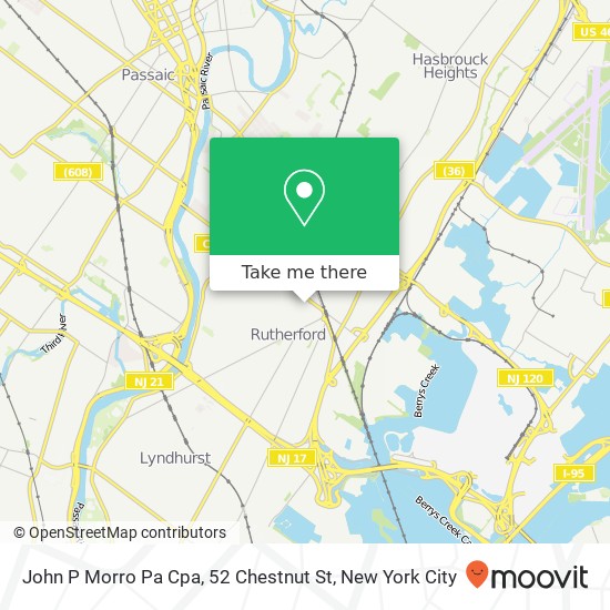 Mapa de John P Morro Pa Cpa, 52 Chestnut St