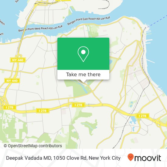Deepak Vadada MD, 1050 Clove Rd map