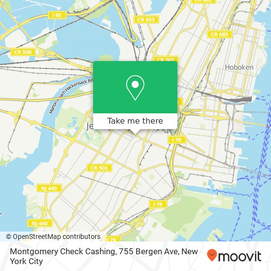 Montgomery Check Cashing, 755 Bergen Ave map