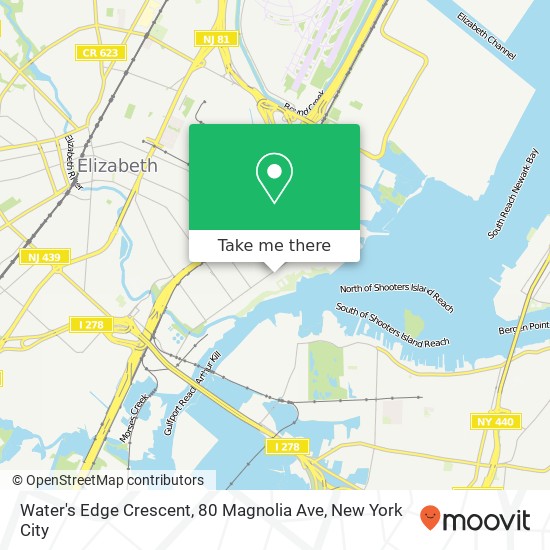 Mapa de Water's Edge Crescent, 80 Magnolia Ave