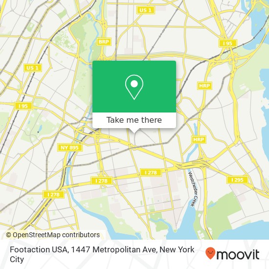 Mapa de Footaction USA, 1447 Metropolitan Ave