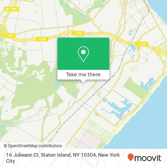 Mapa de 16 Julieann Ct, Staten Island, NY 10304