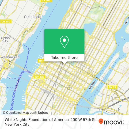 Mapa de White Nights Foundation of America, 200 W 57th St