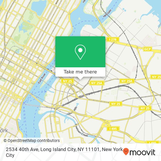 Mapa de 2534 40th Ave, Long Island City, NY 11101
