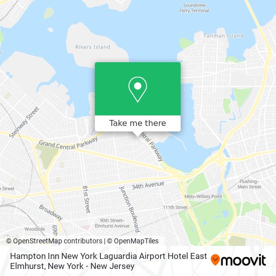 Mapa de Hampton Inn New York Laguardia Airport Hotel East Elmhurst