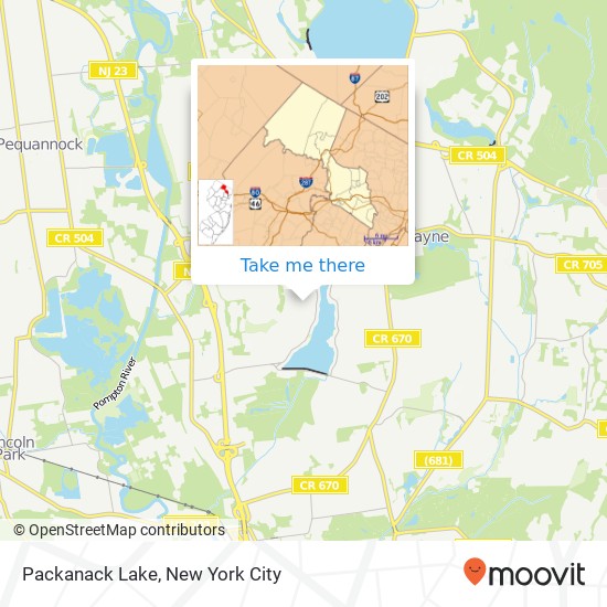 Packanack Lake map