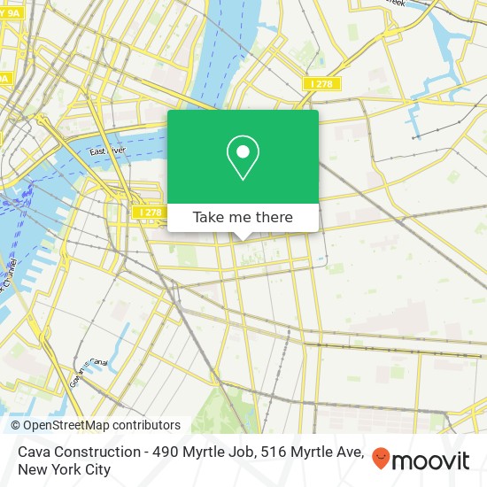 Mapa de Cava Construction - 490 Myrtle Job, 516 Myrtle Ave