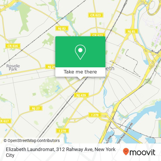 Mapa de Elizabeth Laundromat, 312 Rahway Ave