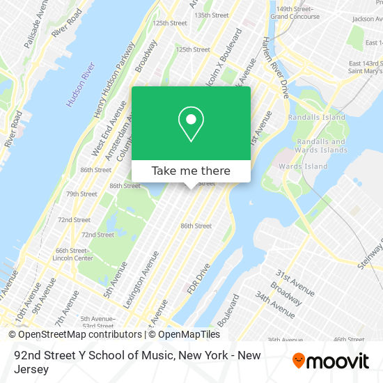 Mapa de 92nd Street Y School of Music