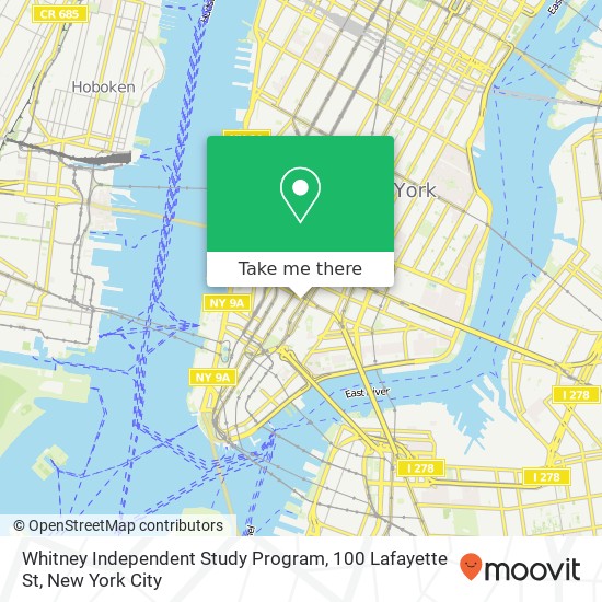Whitney Independent Study Program, 100 Lafayette St map