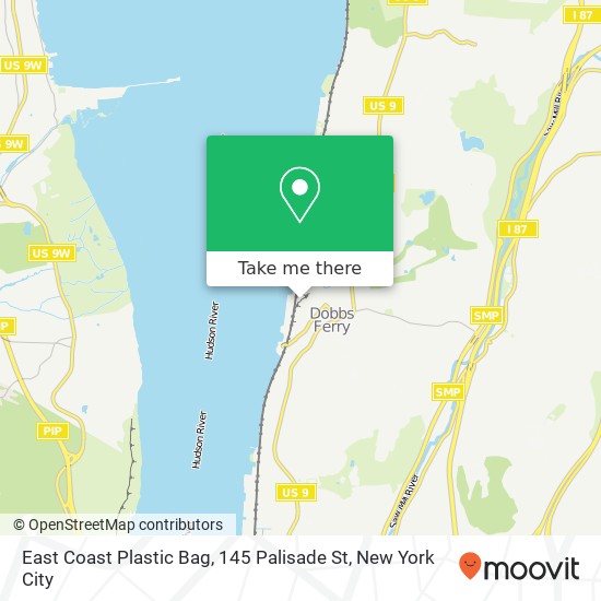 Mapa de East Coast Plastic Bag, 145 Palisade St