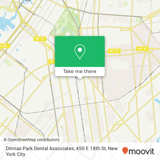 Mapa de Ditmas Park Dental Associates, 450 E 18th St