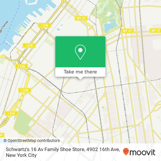 Schwartz's 16 Av Family Shoe Store, 4902 16th Ave map