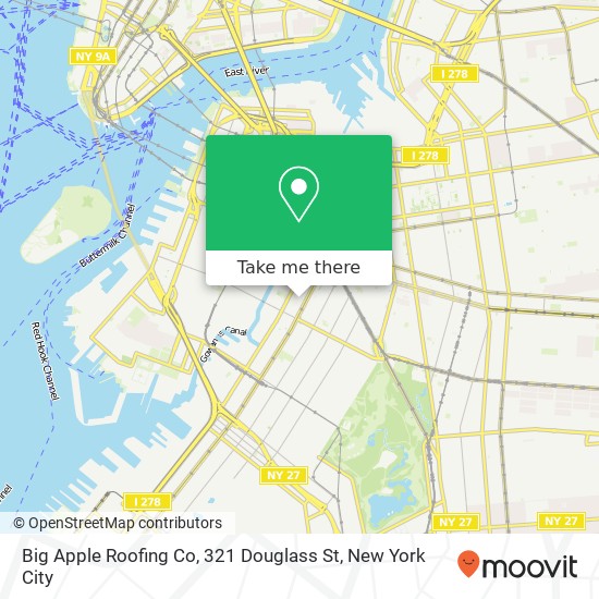 Mapa de Big Apple Roofing Co, 321 Douglass St