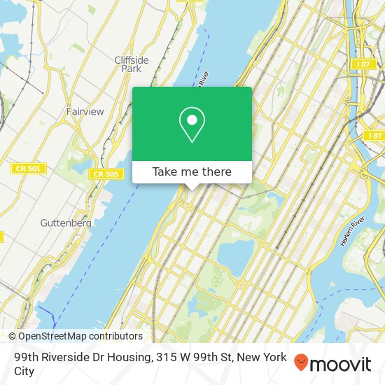 99th Riverside Dr Housing, 315 W 99th St map
