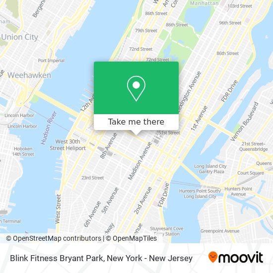 Mapa de Blink Fitness Bryant Park