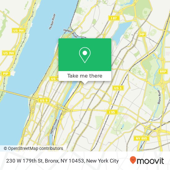 Mapa de 230 W 179th St, Bronx, NY 10453