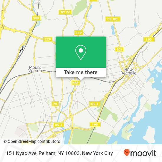 Mapa de 151 Nyac Ave, Pelham, NY 10803