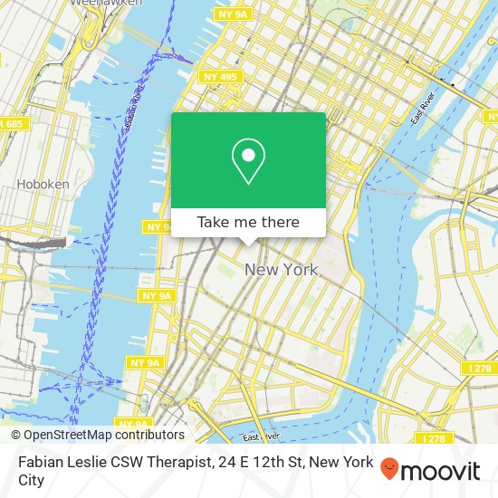 Fabian Leslie CSW Therapist, 24 E 12th St map