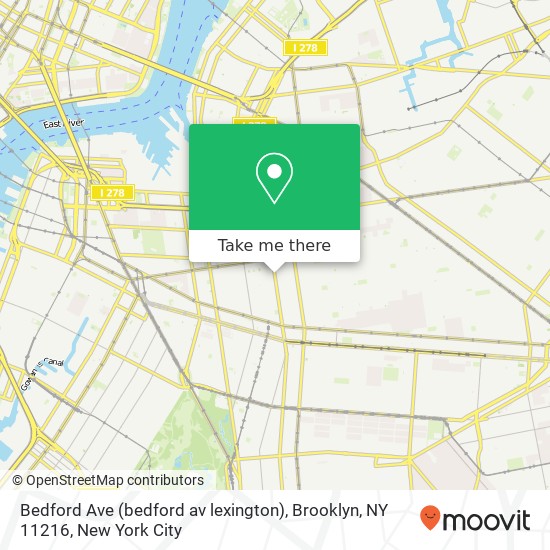Bedford Ave (bedford av lexington), Brooklyn, NY 11216 map