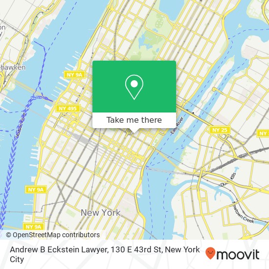 Mapa de Andrew B Eckstein Lawyer, 130 E 43rd St